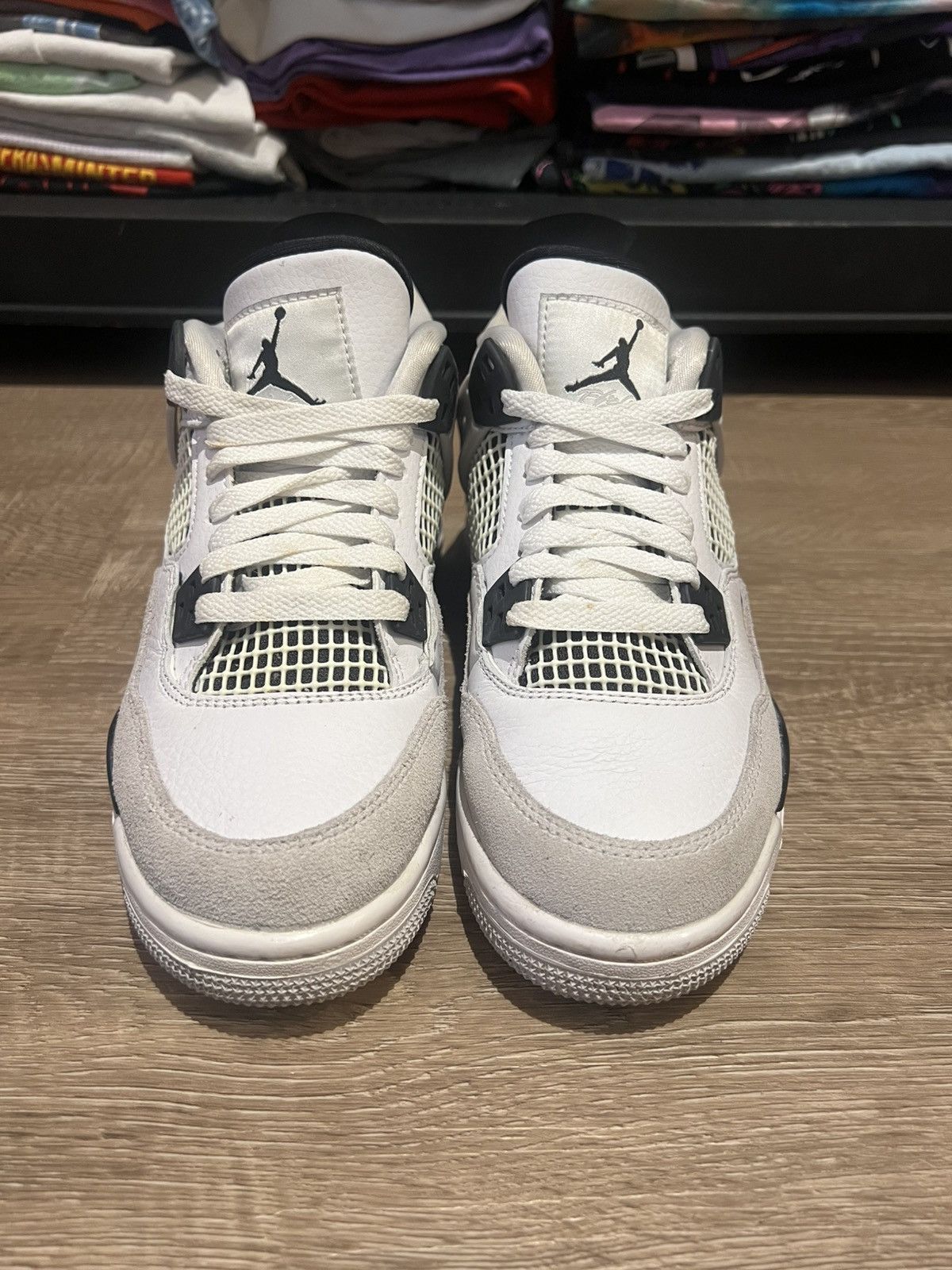 Jordan Brand Air Jordan 4 GS Military Black Size 4.5Y 408452-111 Size US 6 / IT 36 - 3 Thumbnail