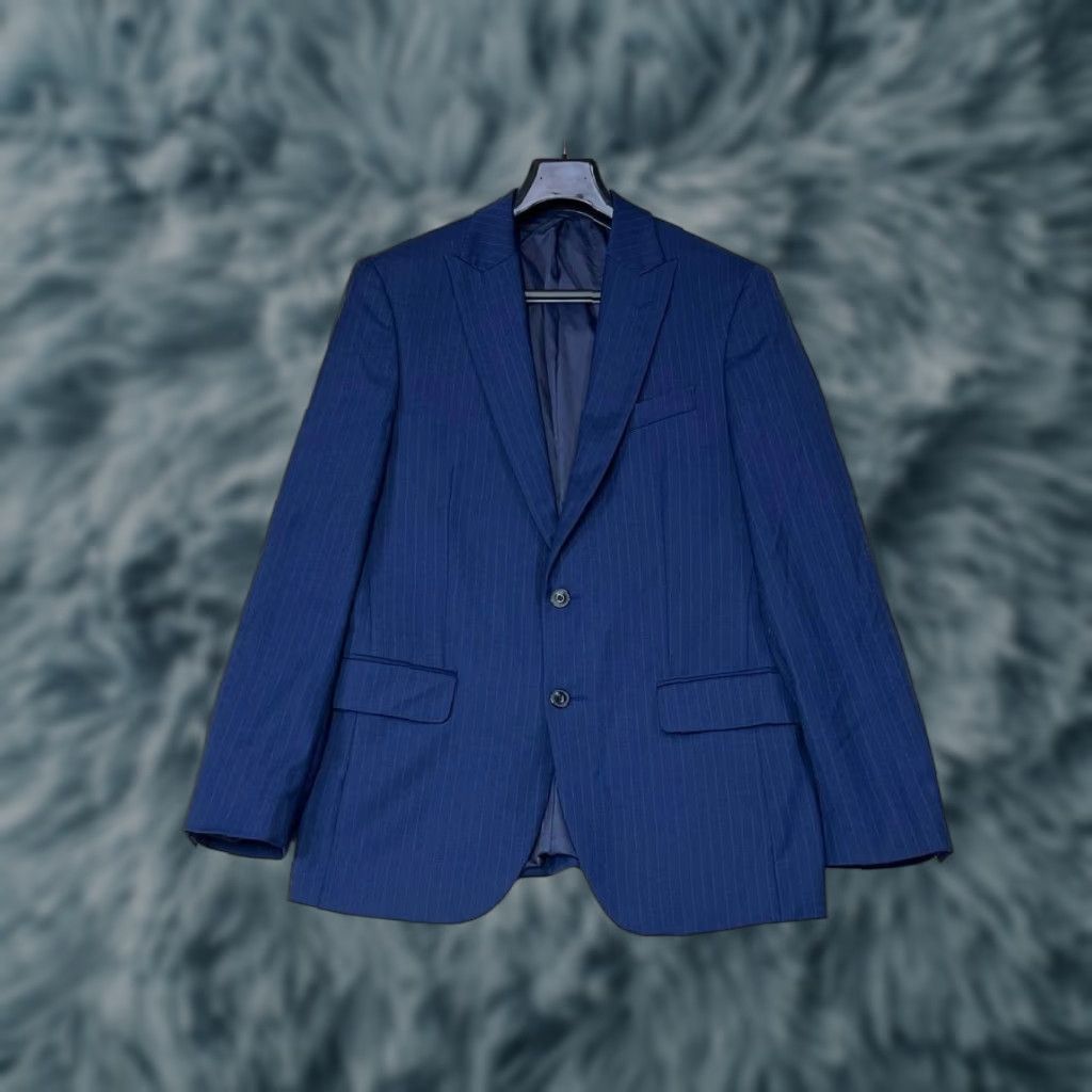 Jos. A. Bank Jos. A. Bank Sport Coat Men Medium Blue Slim Fit 1905 Twed Striped Notch Lapel Two-Button Jacket Coat Regular Modern Classic Size US M / EU 48-50 / 2 - 1 Thumbnail