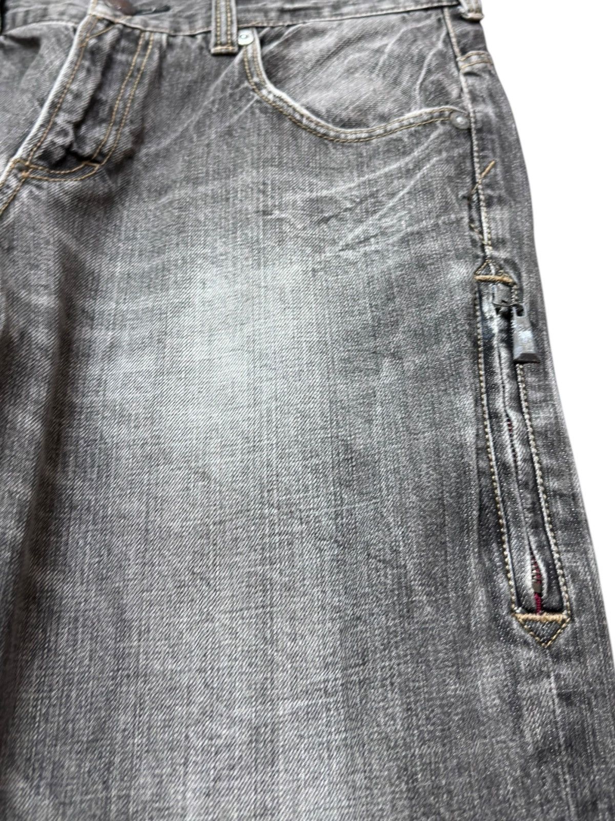 Hysteric Glamour Vintage UJ jeans Baggy Grunge Whiskers Hidden Pocket Denim Size US 35 - 4 Thumbnail