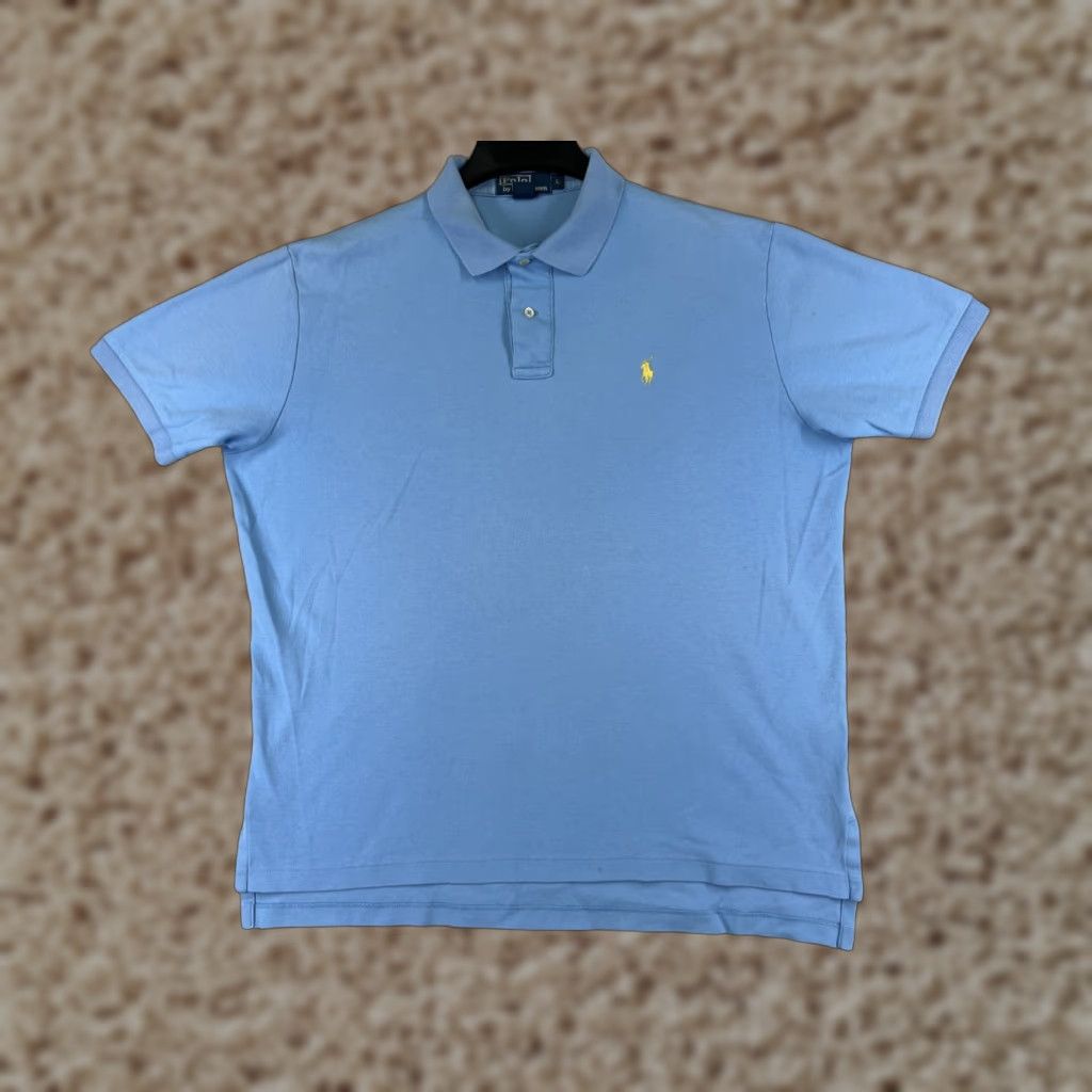 Ralph Lauren VINTAGE Polo Ralph Lauren Shirt Men Large Blue Jersey Oversized Golf Classic Size US L / EU 52-54 / 3 - 1 Thumbnail