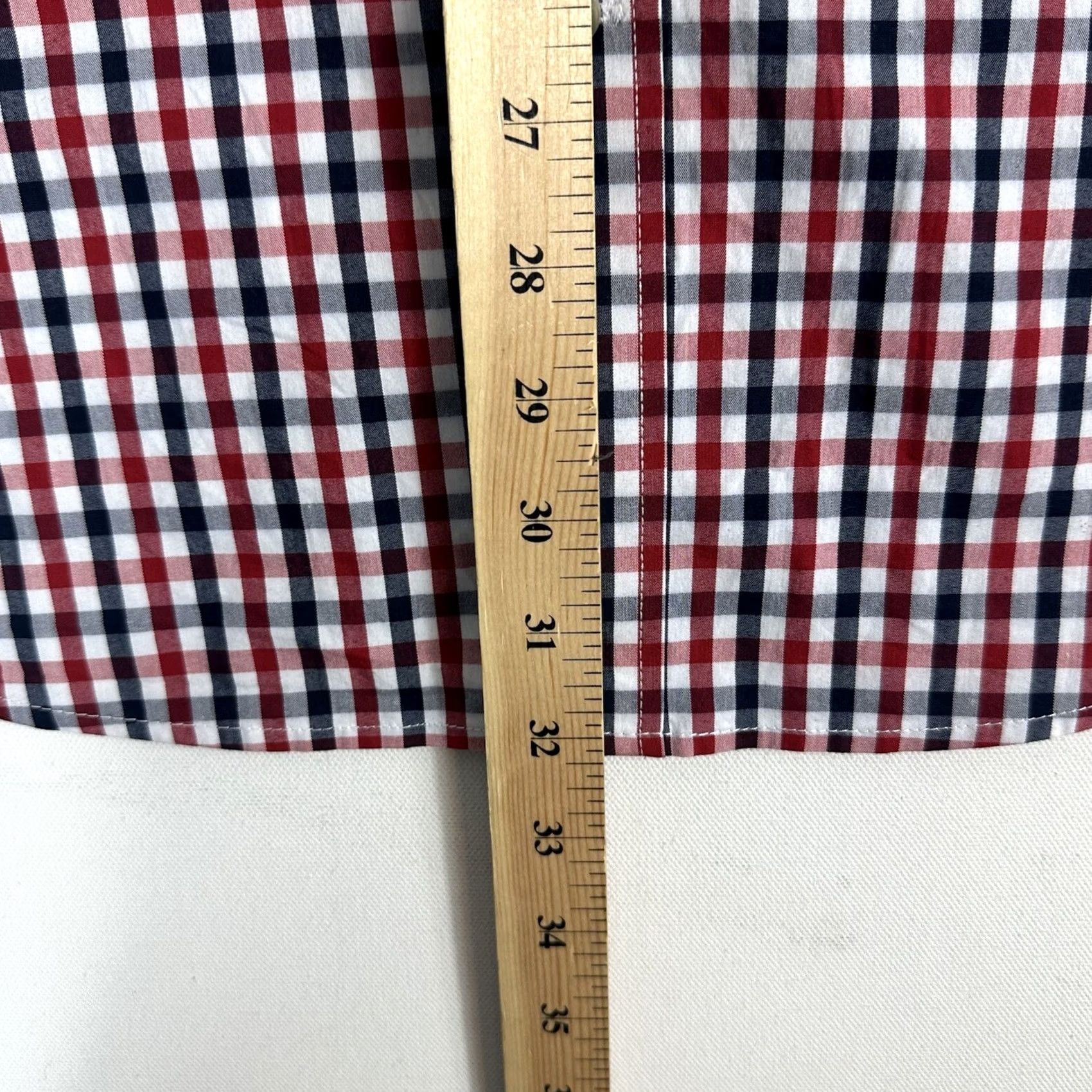 Vintage Mix & NY Button-Down Gingham Plaid Long Sleeve Shirt Mens 2XL Red Casual Stretch Size US XXL / EU 58 / 5 - 6 Thumbnail