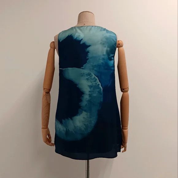 Lafayette 148 LAFAYETTE 148 Sleeveless Adela Silk Moon Blouse - Small Size S / US 4 / IT 40 - 7 Thumbnail