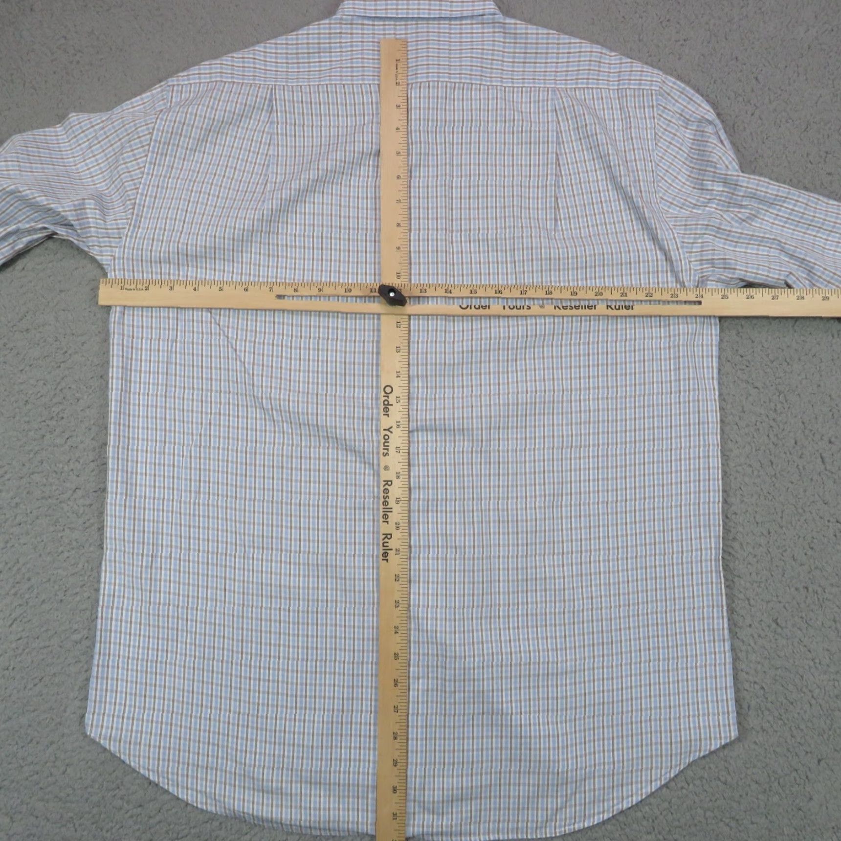 Canali Canali Shirt Mens Large Blue White Check Classic 25" Sleeve Sportswear Pocket Size US L / EU 52-54 / 3 - 7 Thumbnail