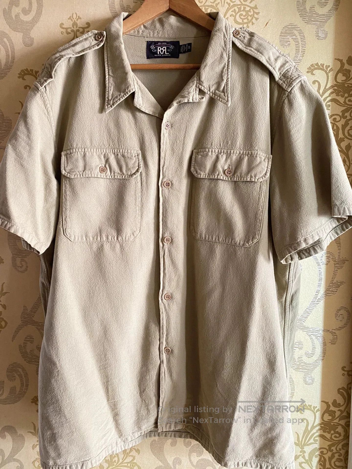 RRL Ralph Lauren RRL Cotton Dobby Camp Shirt for Men. Size US XL / EU 56 / 4 - 2 Thumbnail
