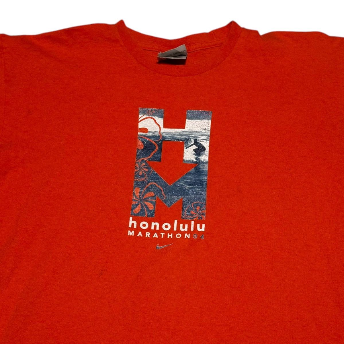 Nike × Vintage 2004 Nike Orange Stained Honolulu Marathon Shirt Adult Small Size US S / EU 44-46 / 1 - 2 Thumbnail