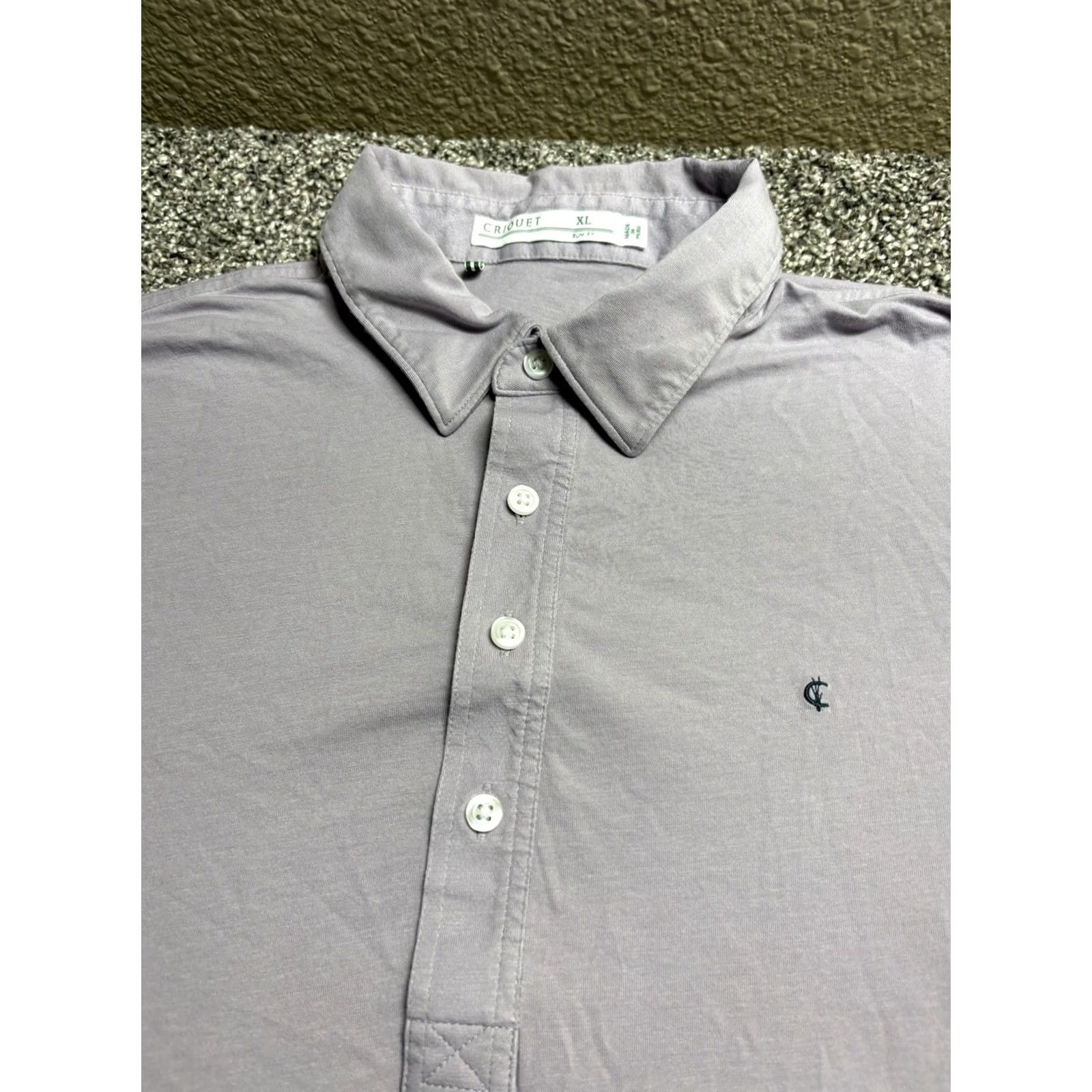 Vintage Criquet Polo Shirt Mens XL Purple Lavender Short Sleeve Slim Fit Stretch Golf Shirt Size US XL / EU 56 / 4 - 2 Thumbnail