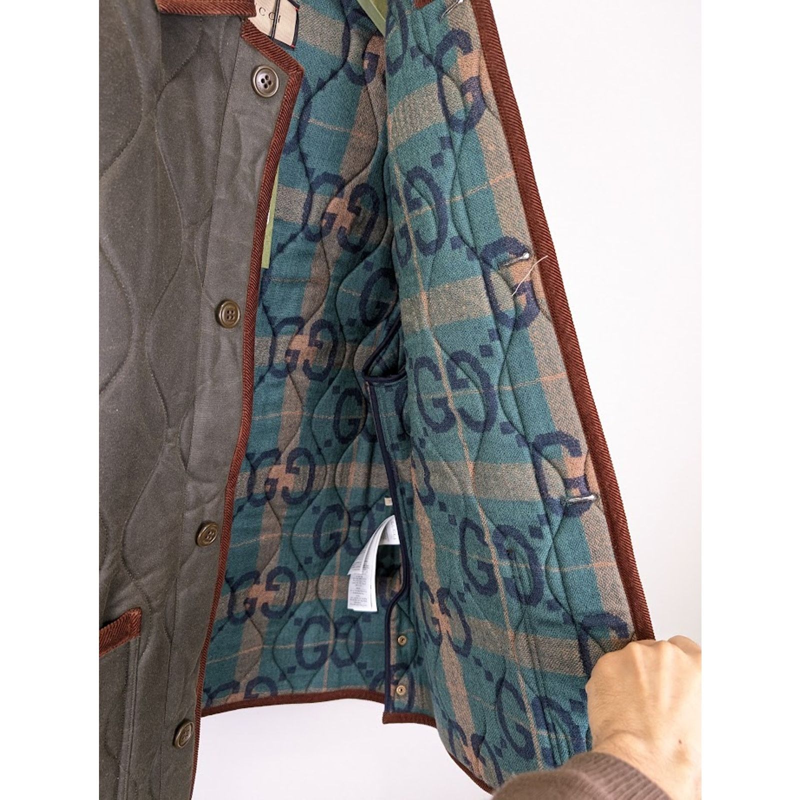 Gucci o1rshd1 Caban Waxed Cotton Jacket in Shrub/Mix Size US L / EU 52-54 / 3 - 9 Thumbnail