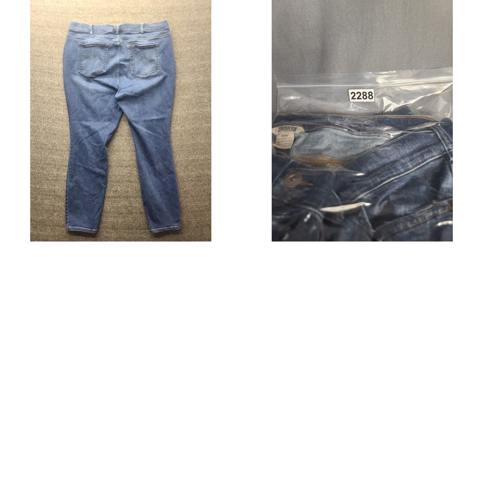 Denime Duluth Denim Jeans Womens 20W 38x28 Slim Stretch Ankle Cut Blue Denim utility? Size 42" / US 20 - 9 Thumbnail
