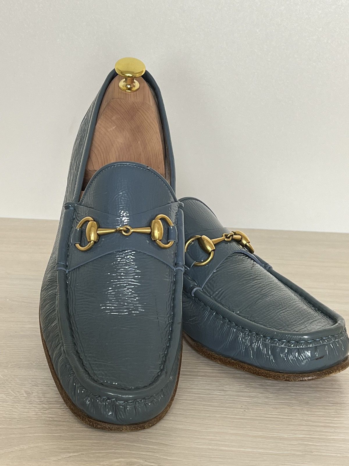 Gucci Teal Patent Leather Horsebit Loafers Size US 9 / EU 42 - 2 Thumbnail