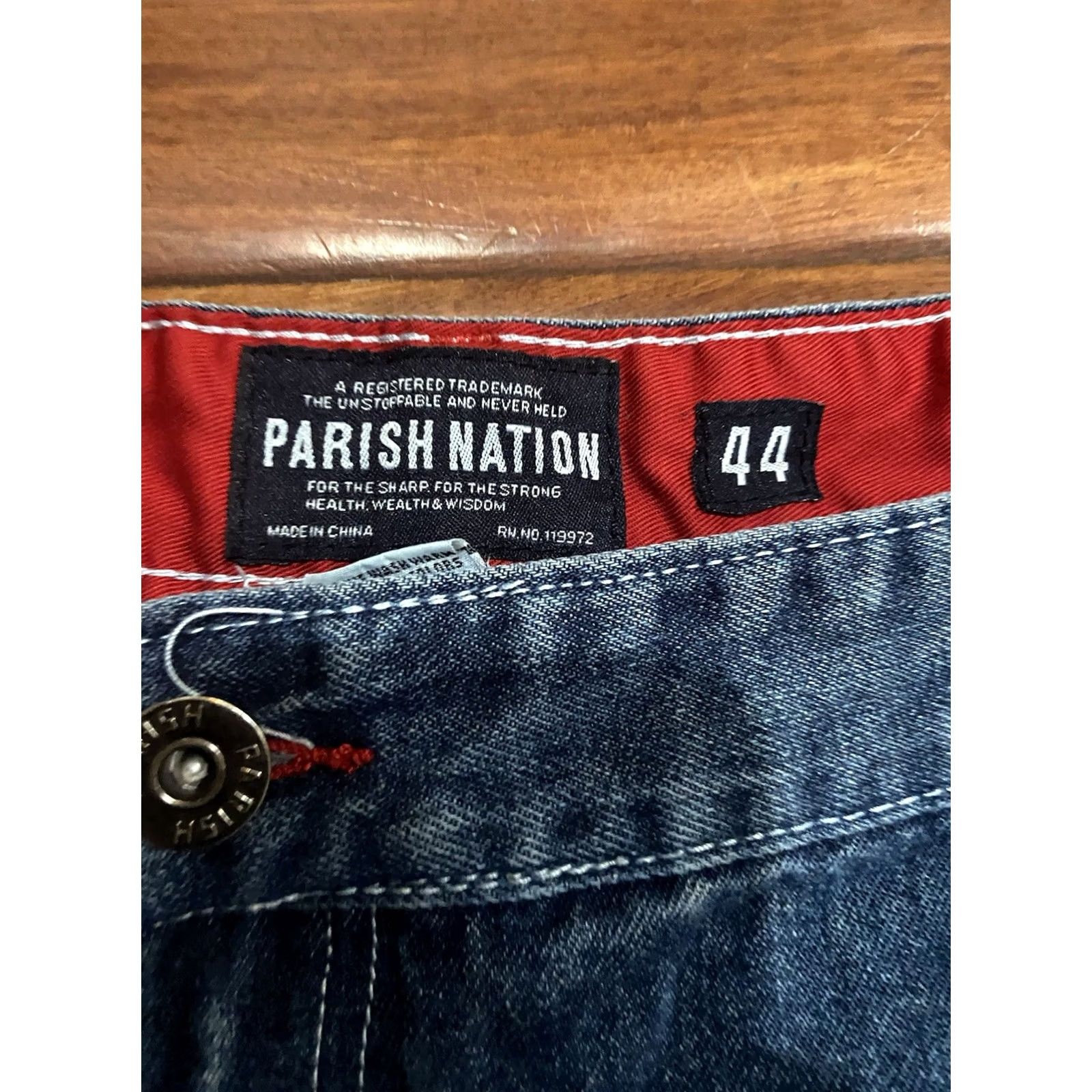 Vintage VINTAGE Parish Nation Jeans Shorts Mens 44 Blue Med Stone Wash 90s Urban Wear Size US 44 / EU 60 - 3 Thumbnail