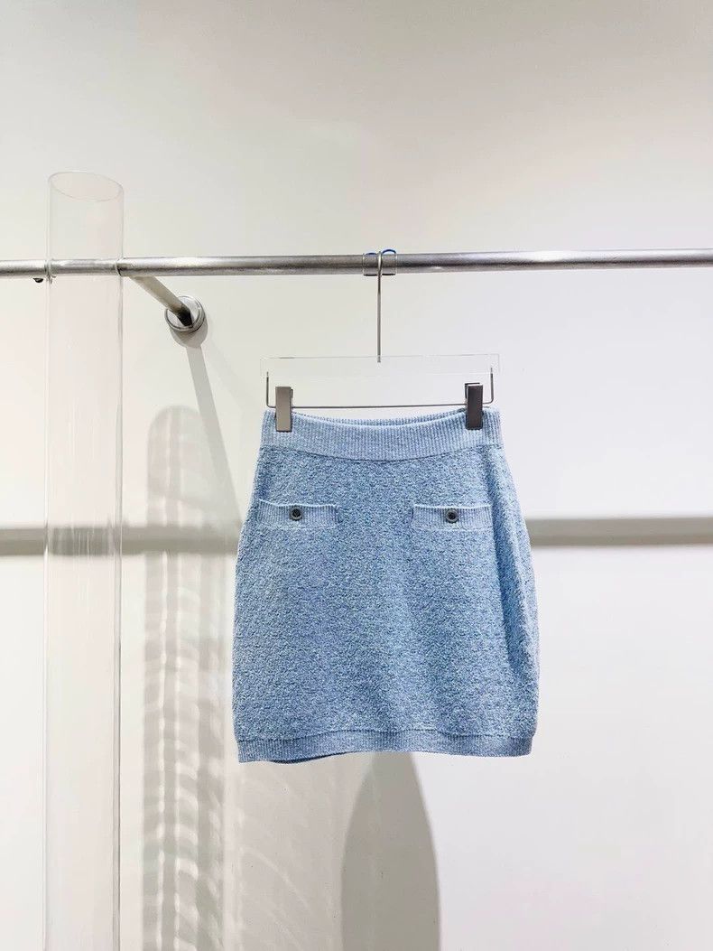 Chanel Chanel High Waist Blue Mini Skirt - dmc Size US 38 / EU 54 - 1 Thumbnail