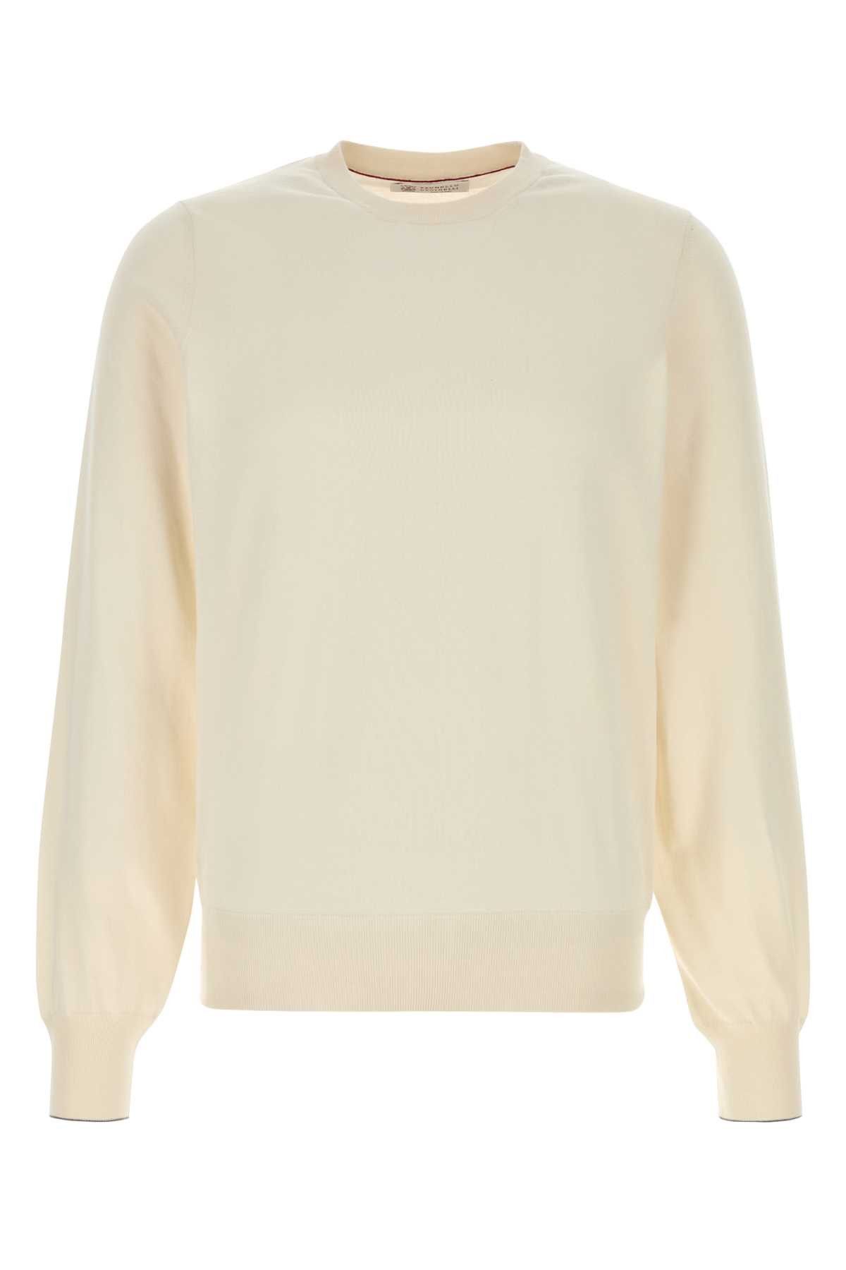 Brunello Cucinelli Ivory Cotton Sweater Size US S / EU 44-46 / 1 - 1 Thumbnail