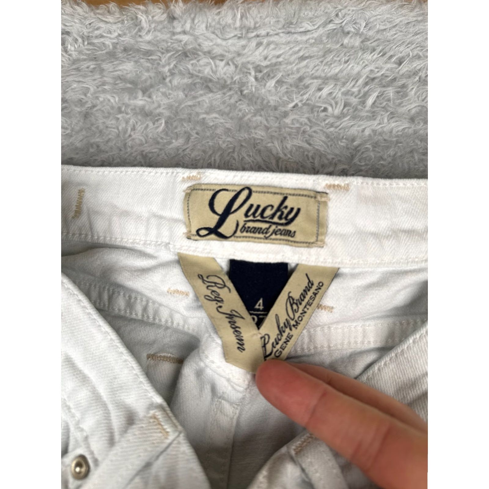 Lucky Brand Vintage Lucky Brand Women's Jeans Flared 4 White Cotton Denim Spring Summer Fall Winter Size 27" / US 4 / IT 40 - 6 Thumbnail