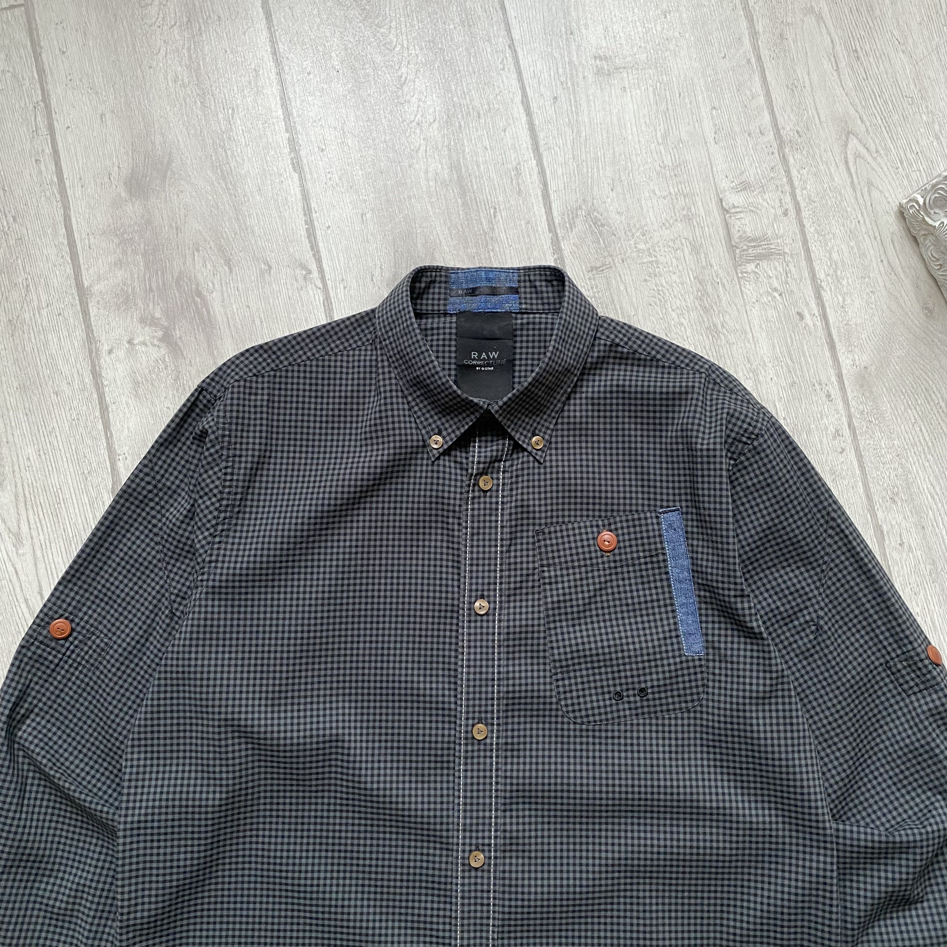 G-Star ⚙️ G Star Raw Flannel shirt Button Up Long Sleeve Size US L / EU 52-54 / 3 - 3 Thumbnail