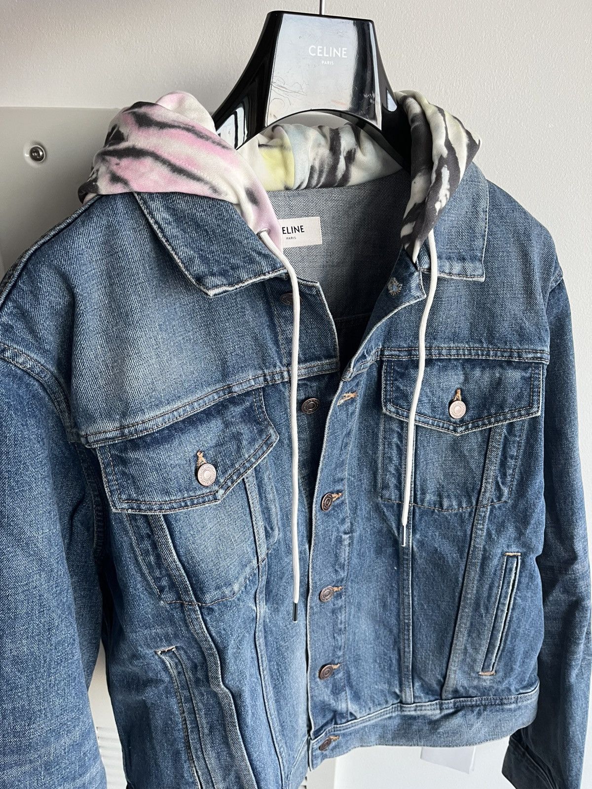 Celine × Hedi Slimane Super Runway Brand New Celine Hedi Slimane Denim Logo Jacket Size US L / EU 52-54 / 3 - 13 Thumbnail