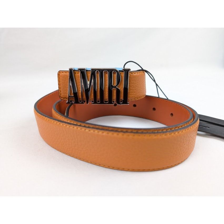 Amiri o1rshd1 Q:2 / Size: 85 / Pebbled Amiri Belt in Orange Size 34 - 3 Thumbnail