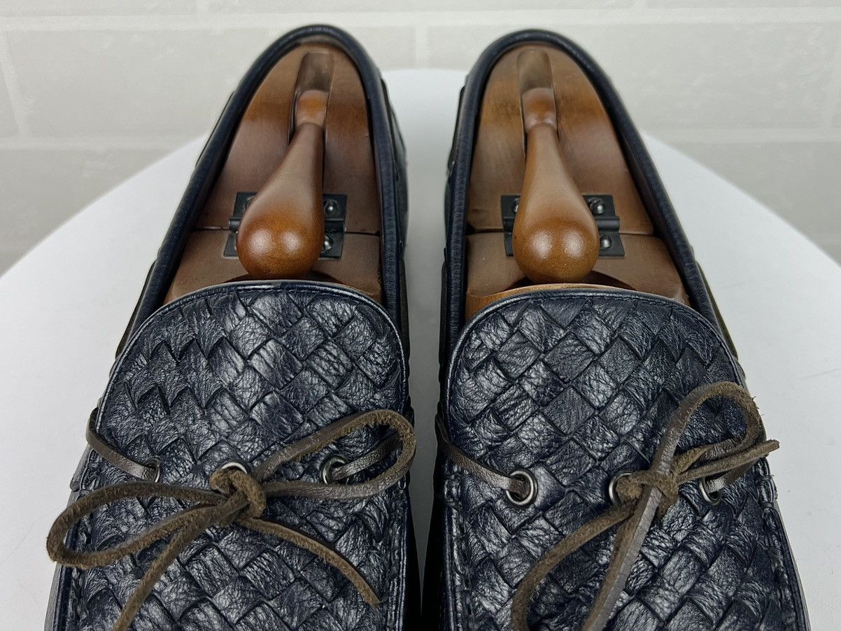 Bottega Veneta BOTTEGA VENETA Loafers Leather Shoes Woven Pleated Navy Mens Size US 10 / EU 43 - 10 Thumbnail