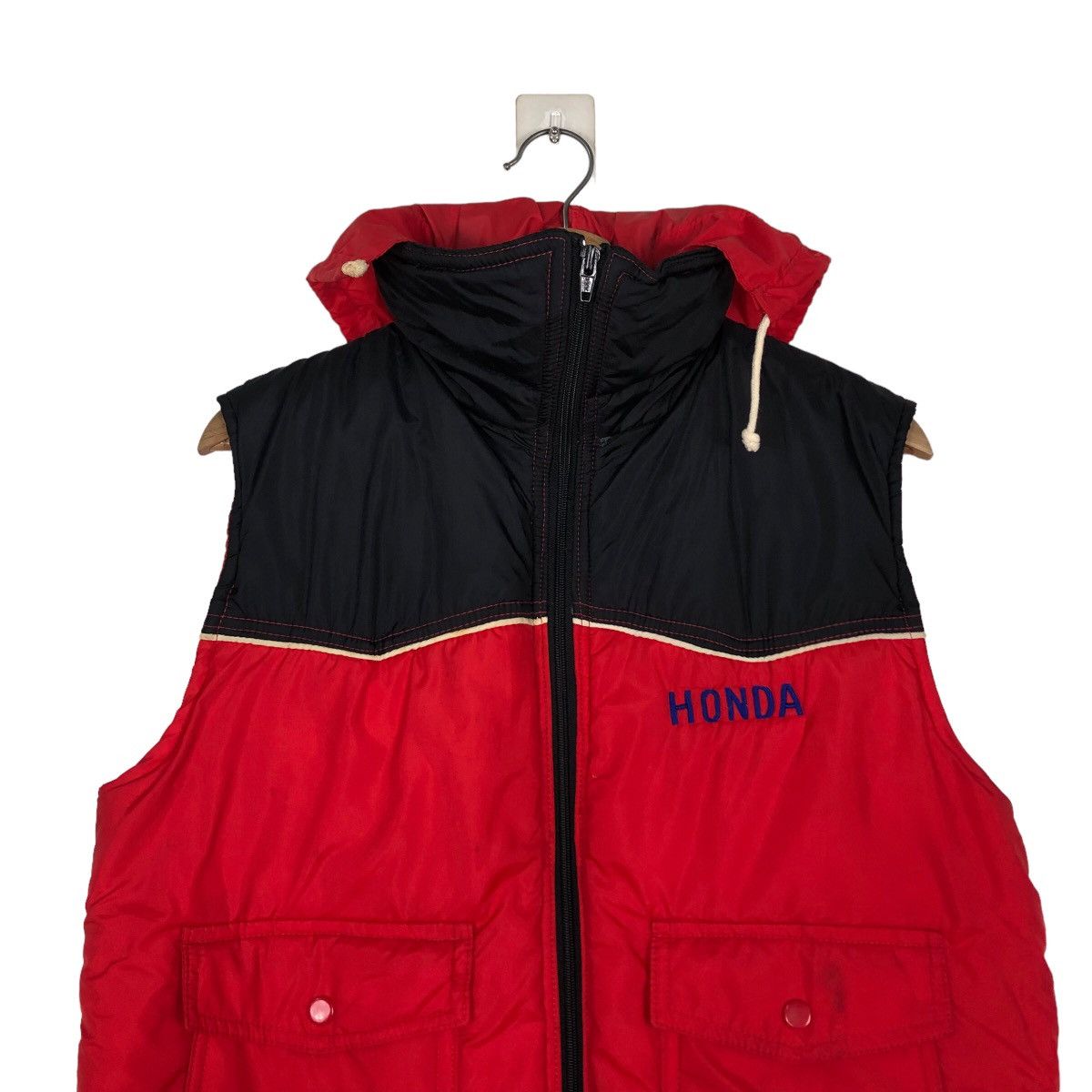 Honda 🔥Vintage Puffer Vest Racing Jacket Tank Top Honda Big Logo Size US L / EU 52-54 / 3 - 3 Thumbnail