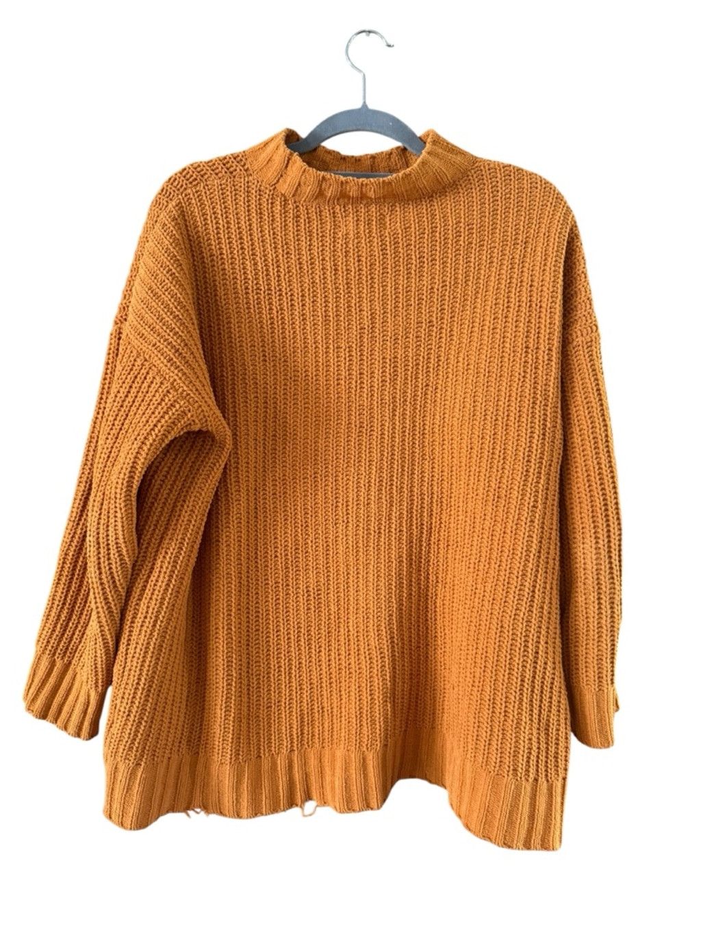 Arizona Jean Co. Women's Arizona Jean Co Orange Ribbed Mock Neck Sweater M Size M / US 6-8 / IT 42-44 - 3 Thumbnail