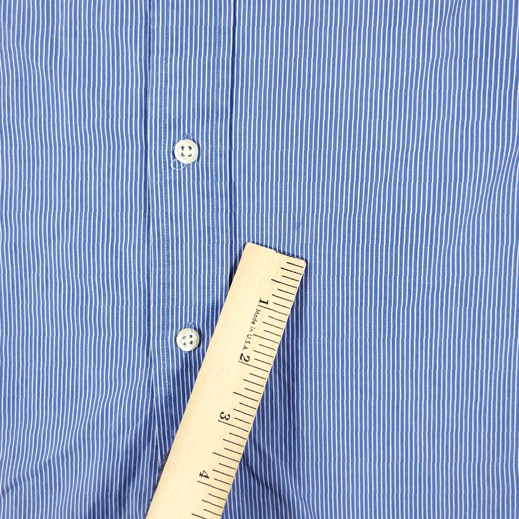 Tommy Hilfiger Tommy Hilfiger Shirt Mens 16 Blue Striped Dress Button Up Long Sleeve Size 42R - 4 Thumbnail