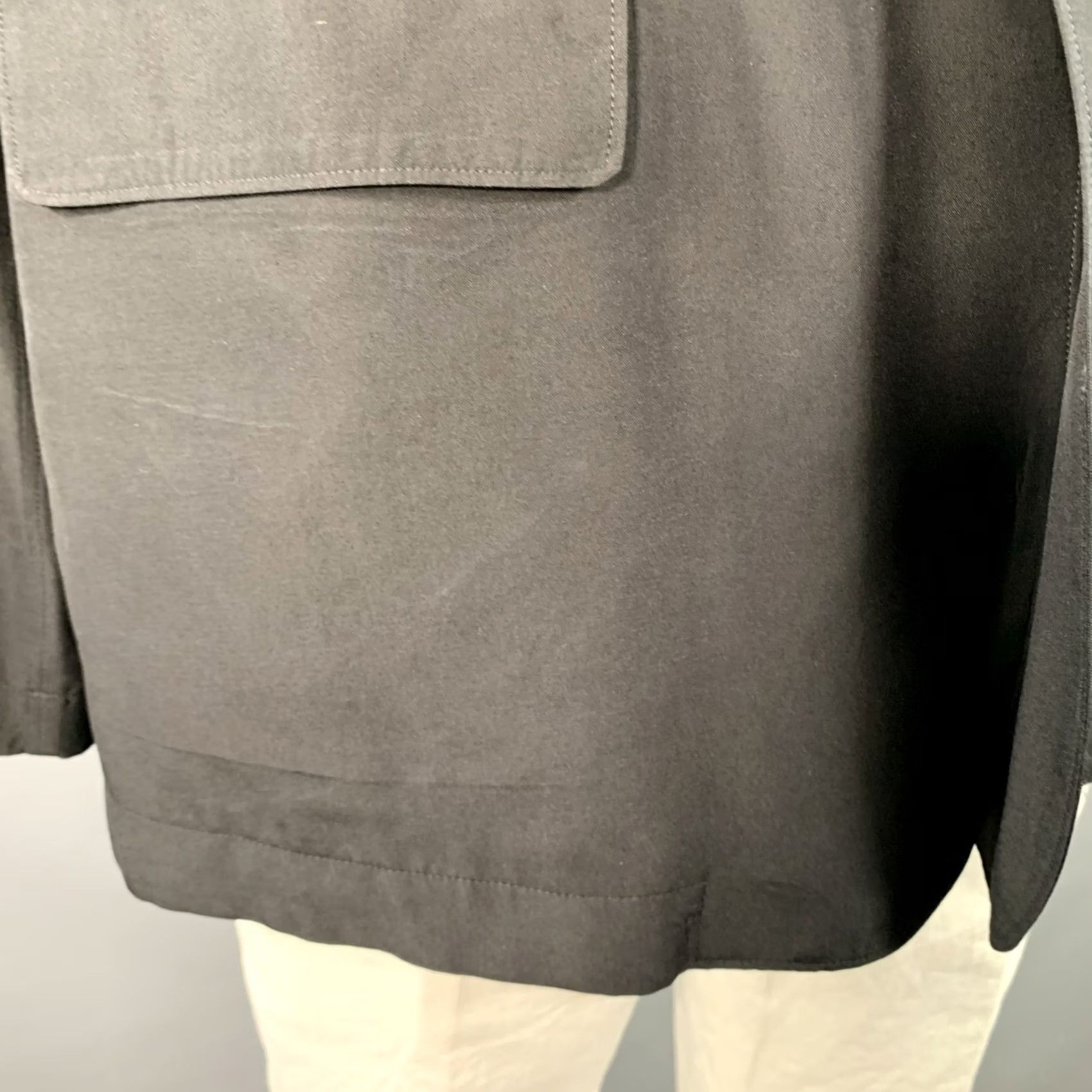Yohji Yamamoto YOHJI YAMAMOTO Sport Coat Size XL Black Silk Single Breasted Drop Shoulder Size US XL / EU 56 / 4 - 5 Thumbnail
