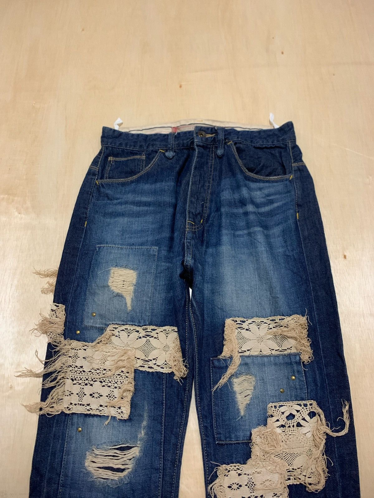 14th Addiction × If Six Was Nine × Japanese Brand Vintage Distressed Balcony and Bed Denim Jeans Size US 30 / EU 46 - 2 Thumbnail