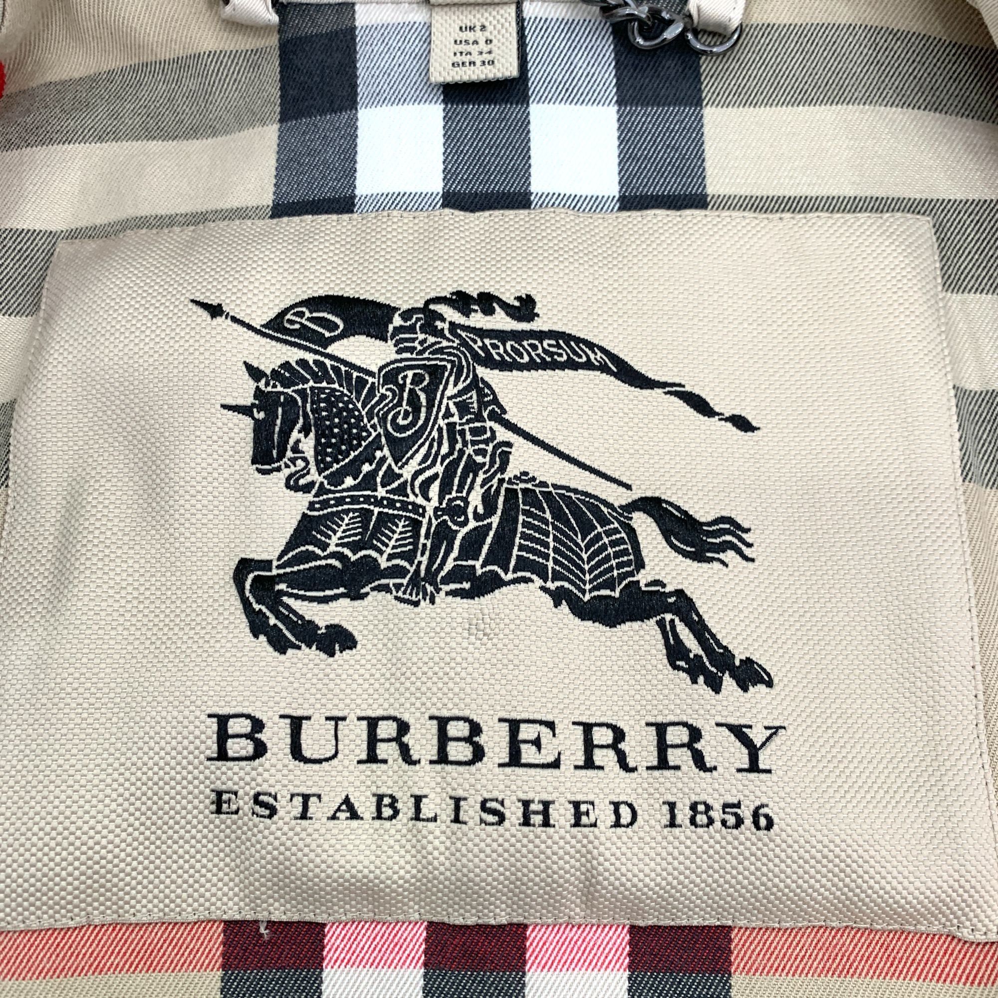 Burberry Burberry Womens Beige Double-Breasted Trench Coat 34 XXS Bel Size XXS / US 00 / IT 34 - 2 Thumbnail