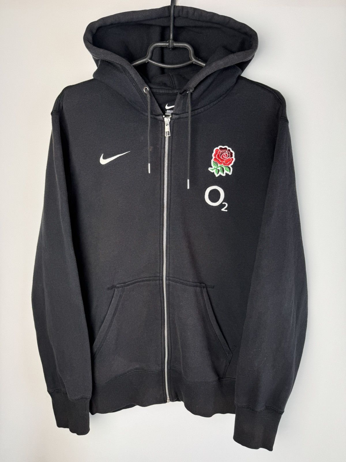 デ*だ様 【Nike】 00s〜 England warm up wear O2 Vintage Nike O2 England Rugby Jersey Polo Rugby Shirt Medium