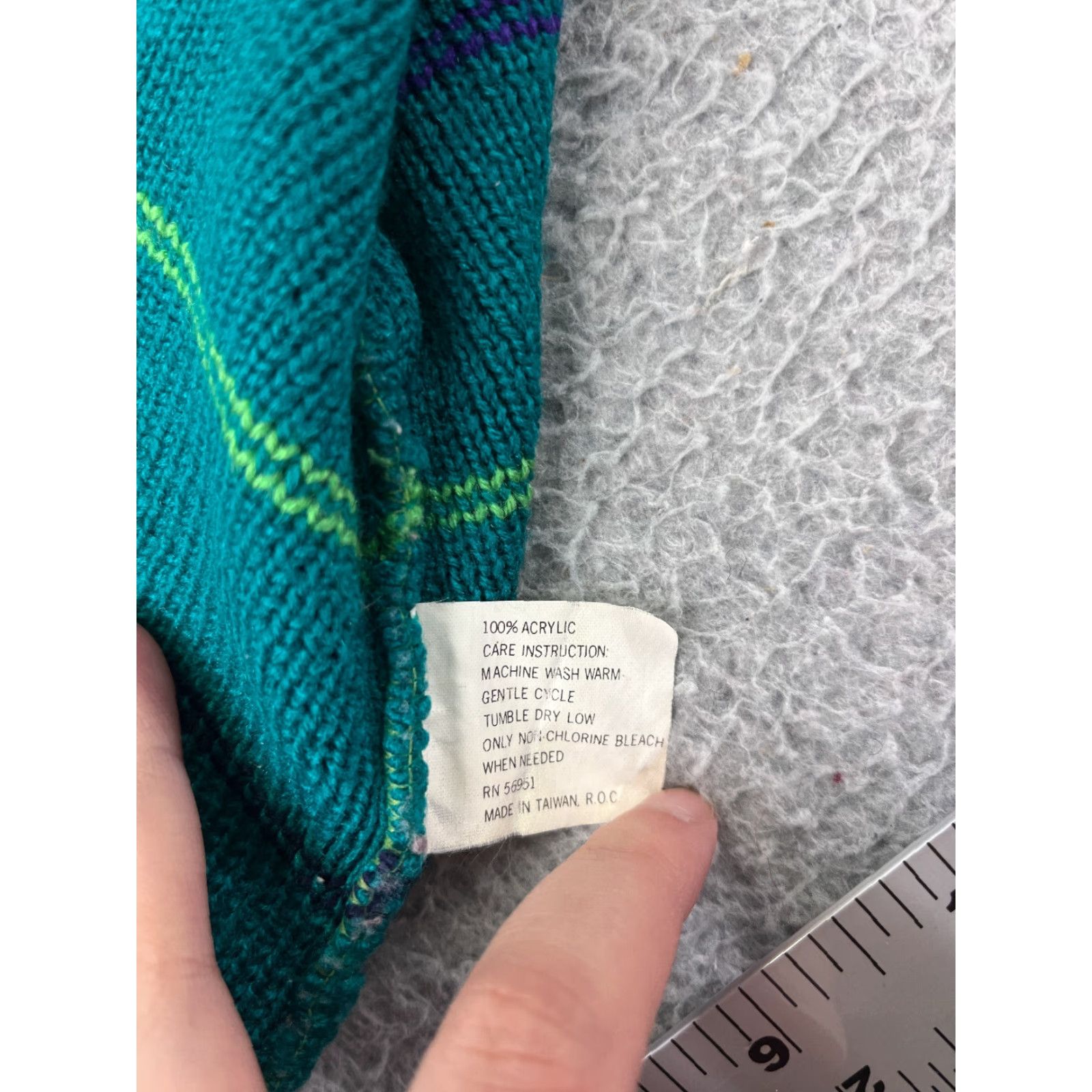 Altea Beanie Adult One Size Lightweight Striped Teal Blue Green Yellow 100% Acrylic Designer Ski Mens Size ONE SIZE - 5 Thumbnail