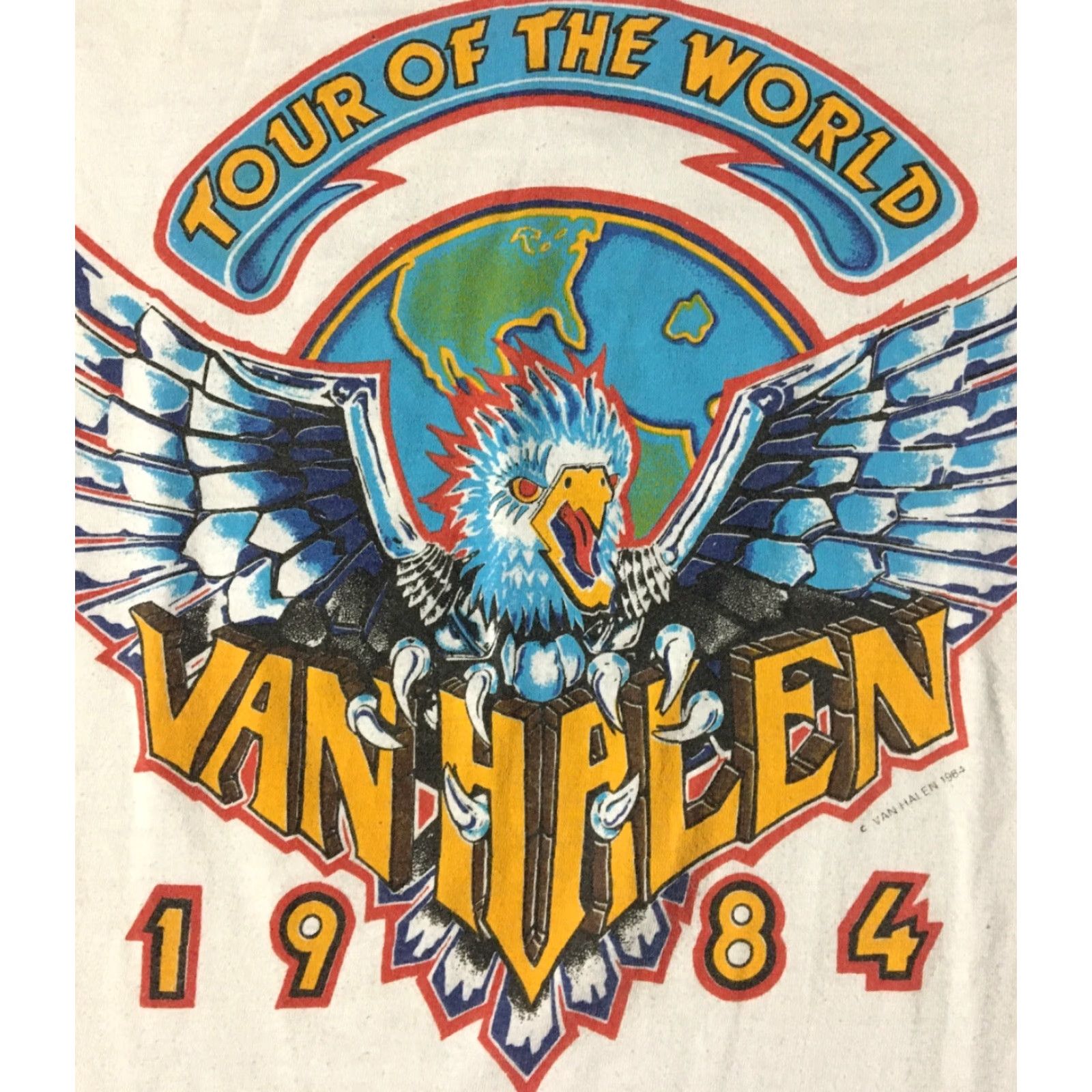 Vintage VINTAGE Van Halen World Tour Distress Shirt S M 1984 Rock Graphic Tee White 3/4 Sleeve Mens Size US S / EU 44-46 / 1 - 3 Thumbnail