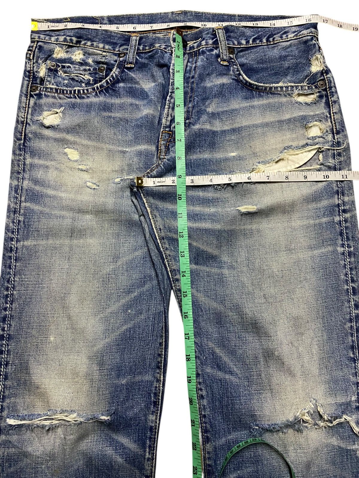 Neighborhood Vintage Japanese Brand Skull Ripped Jeans Size US 33 - 16 Thumbnail