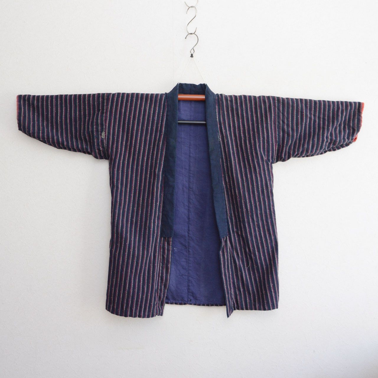 Japanese Brand Vintage Japanese Noragi Jacket Indigo Stripe Cotton Size US M / EU 48-50 / 2 - 2 Thumbnail