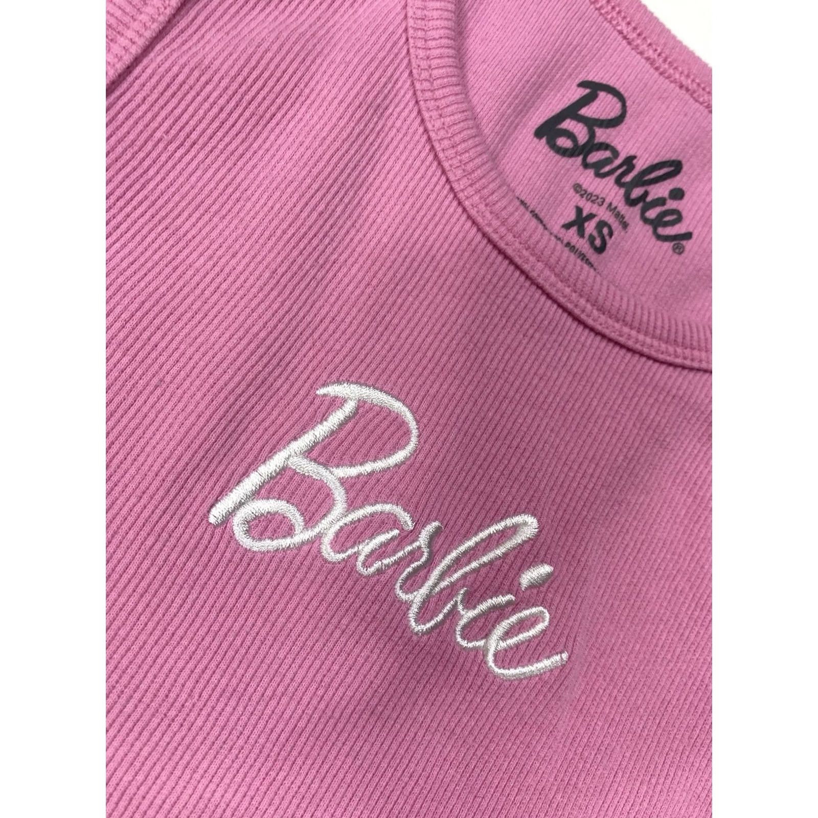 Vintage VINTAGE Barbie Crop Tank Top T-shirt Women XS Pink Size XS / US 0-2 / IT 36-38 - 2 Thumbnail