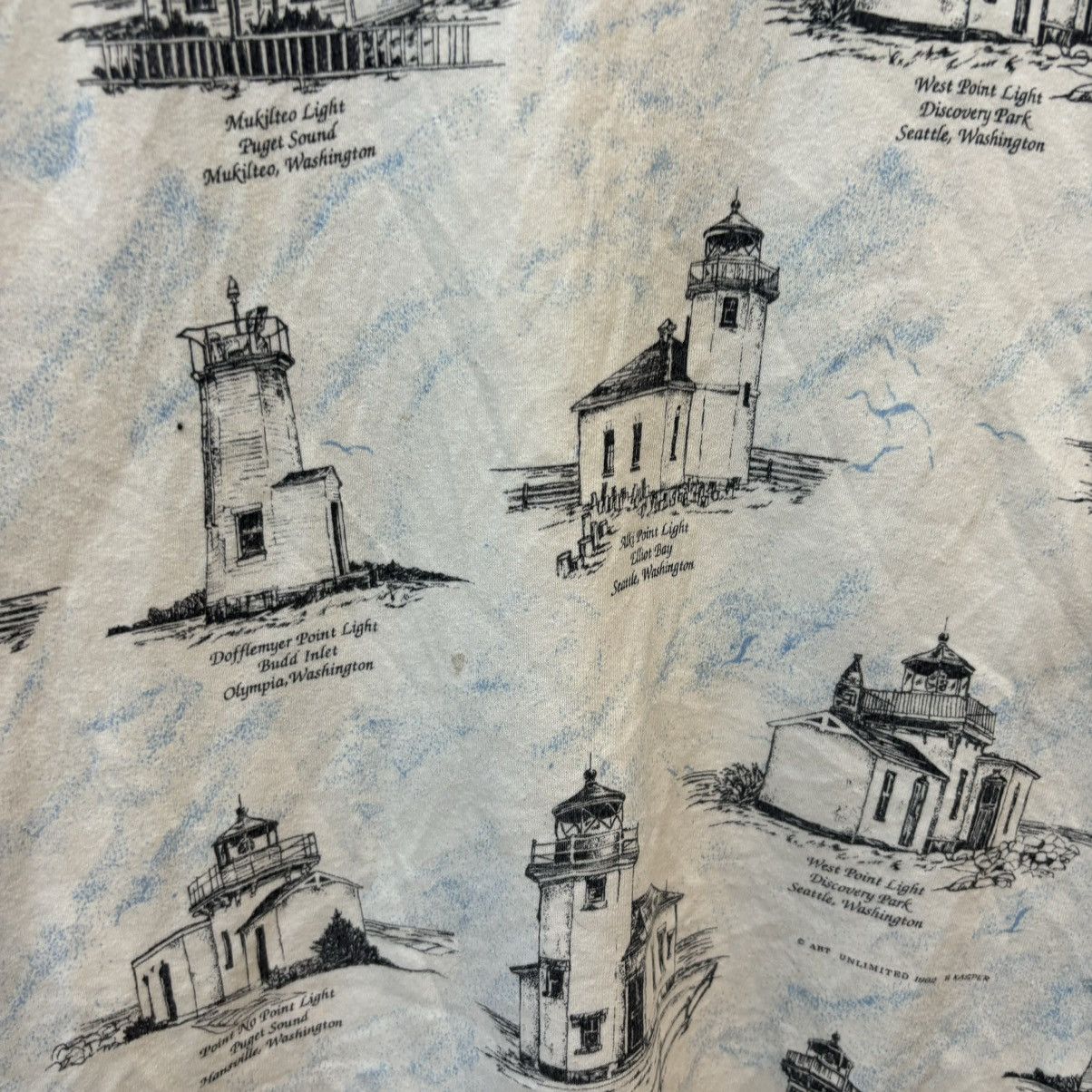 Vintage Vintage Washington State Lighthouses All Over Print Sweater Size US XL / EU 56 / 4 - 10 Thumbnail