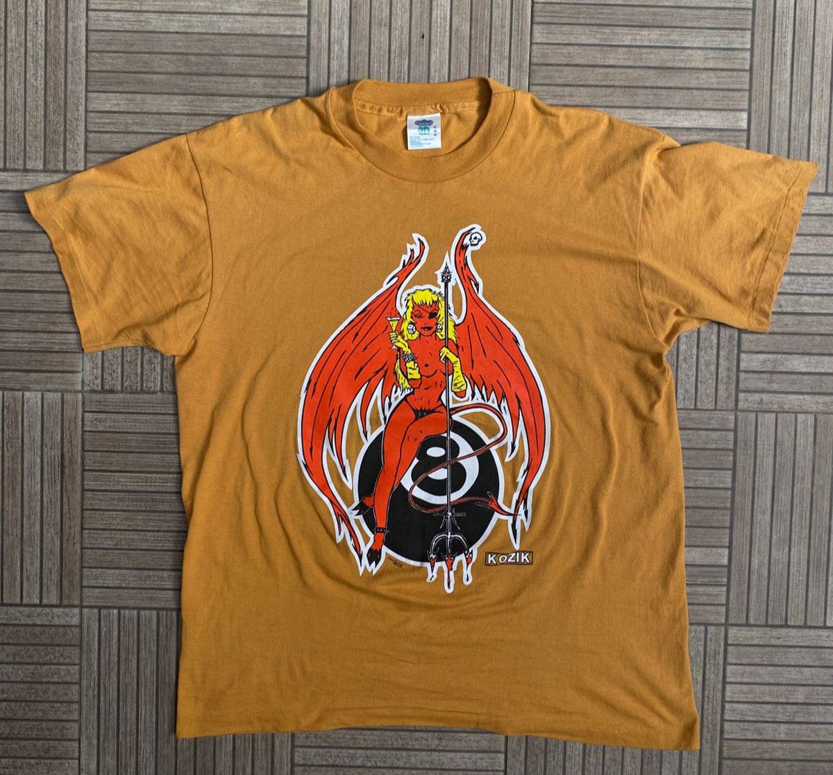 Vintage Vintage 90s Frank Kozik Shirt 1995 Sexy Devil 8 Ball Size L Size US L / EU 52-54 / 3 - 1 Thumbnail