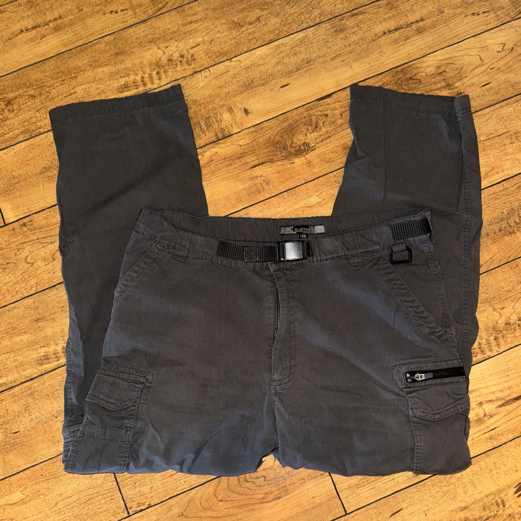 Vintage BC Clothing Cargo Pants Mens Regular 38x30.5 Gray Cargo Belted Convertible Insulated Trousers Size US 38 / EU 54 - 3 Thumbnail