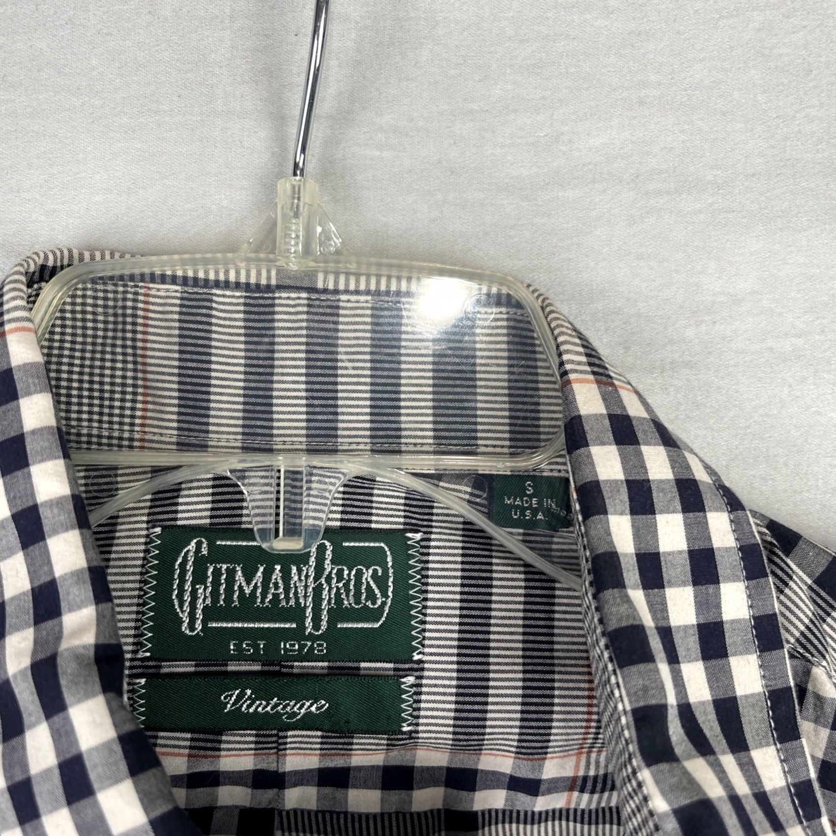 Vintage Gitman Bros Vintage Shirt Mens Small Gray Long Sleeve Check Pattern Made In USA Size US S / EU 44-46 / 1 - 6 Thumbnail