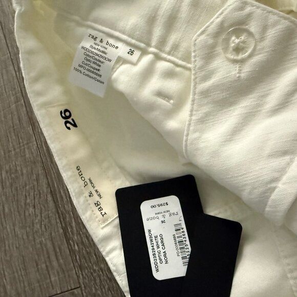 Rag & Bone NWT RAG & BONE Nora Cargo Pant in Optic White Women Size 26 Size 26" / US 2 / IT 38 - 6 Thumbnail