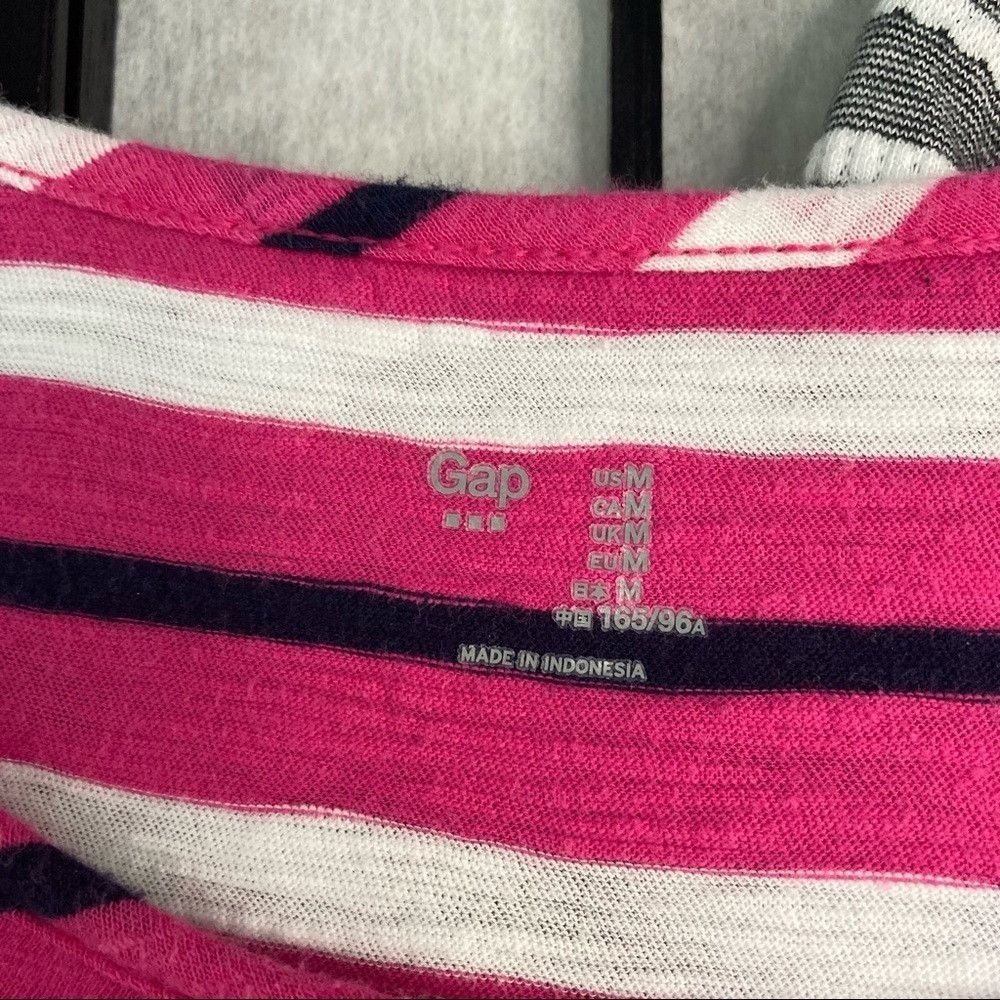 Gap Gap Croft & Barrow Stripped Shirts Pink Grey White Medium Size M / US 6-8 / IT 42-44 - 3 Thumbnail