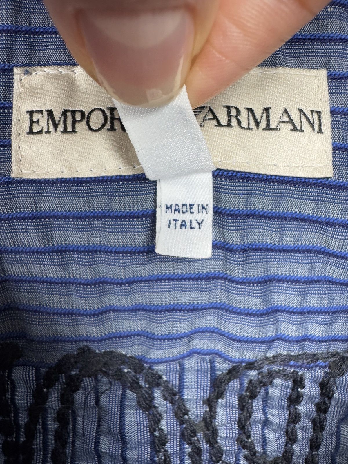 Emporio Armani Emporio Armani vintage archive embroidery logo striped shirt Size US M / EU 48-50 / 2 - 12 Thumbnail