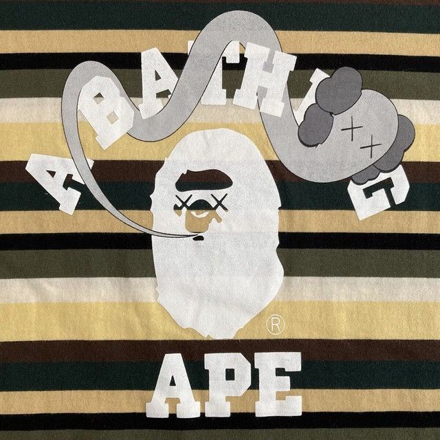 Bape × Kaws BAPE × KAWS Bendy College Logo T-Shirt a bathing ape NIGO Size US L / EU 52-54 / 3 - 3 Thumbnail