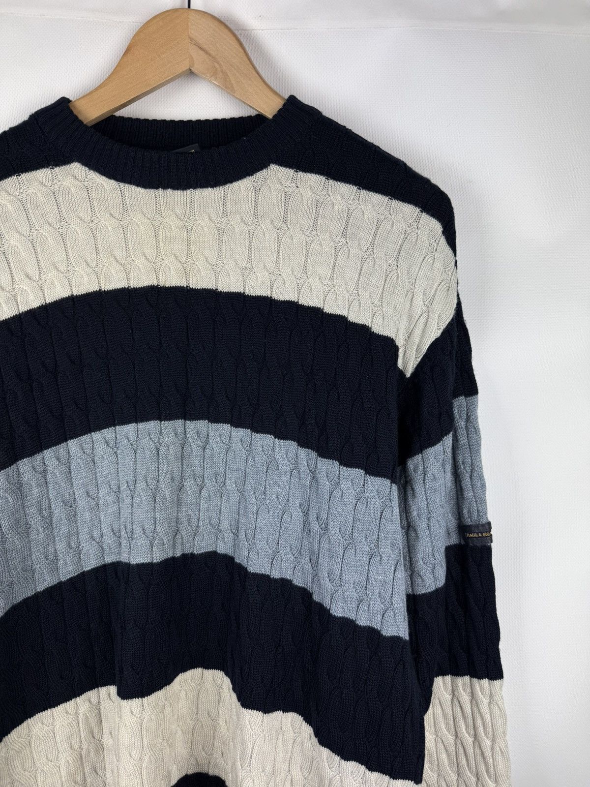 Paul & Shark Paul & Shark Wool Cable Knit Crewneck Heavy Sweater Pullover Size US L / EU 52-54 / 3 - 5 Thumbnail