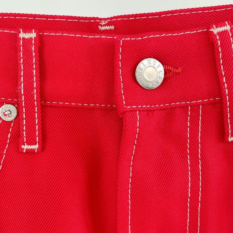 Helmut Lang HELMUT LANG Red denim half skirt Size 27" / US 4 / IT 40 - 5 Thumbnail