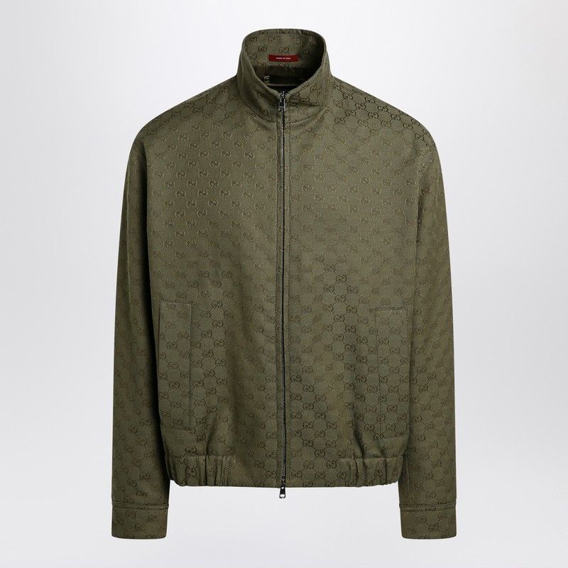 Gucci Gucci Green Forest Bomber In Gg Fabric Size US L / EU 52-54 / 3 - 1 Thumbnail