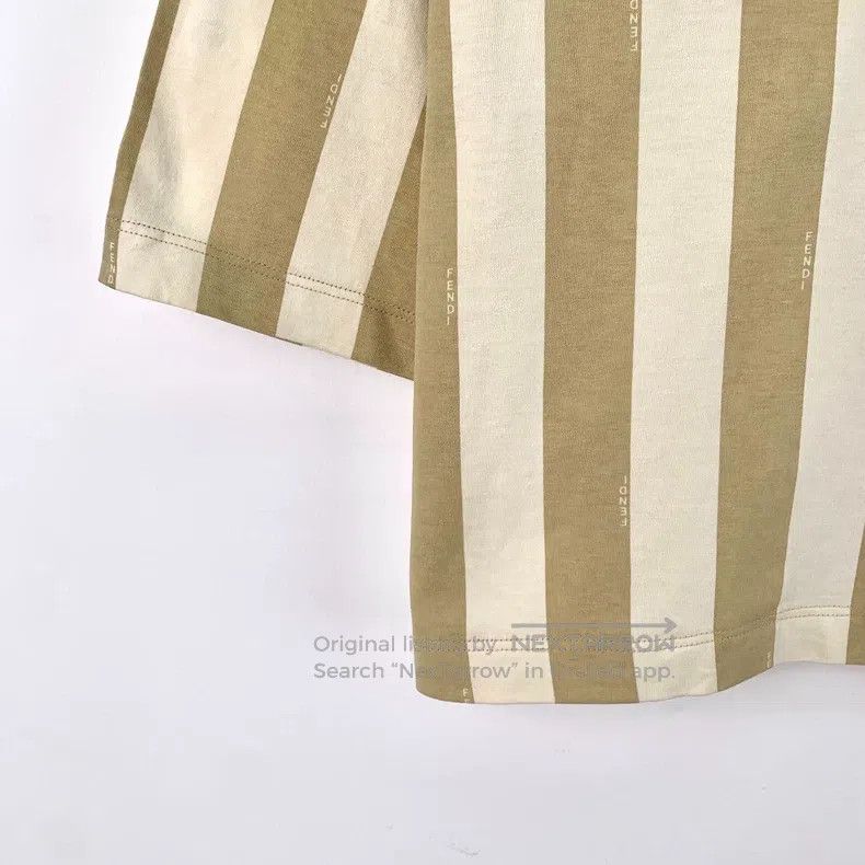 Fendi Fendi Color-Blocked Striped Logo Badge Cotton Crewneck Sho Size S / US 4 / IT 40 - 4 Thumbnail