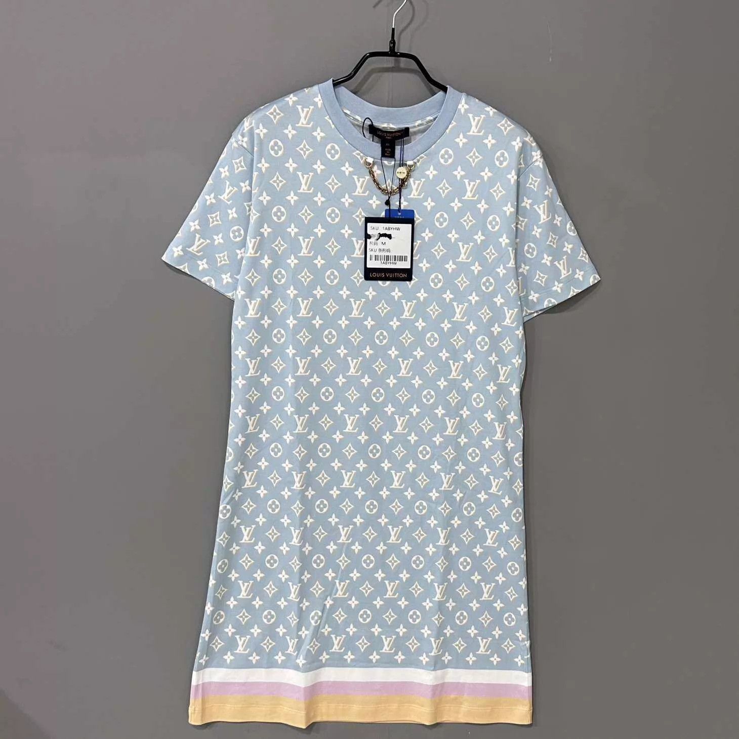 Louis Vuitton LV Monogram Light Blue Dress M New With Tags Size M / US 6-8 / IT 42-44 - 2 Thumbnail