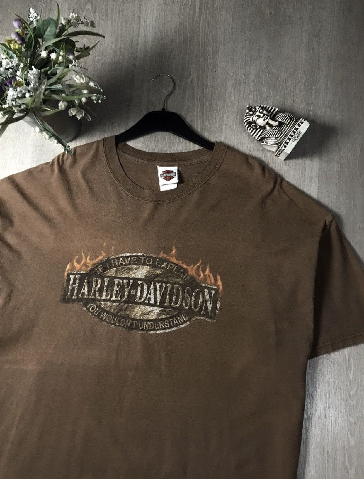 Harley Davidson vintage 80s rare faded harley davidson grange Logo shirt Size US XXL / EU 58 / 5 - 2 Thumbnail