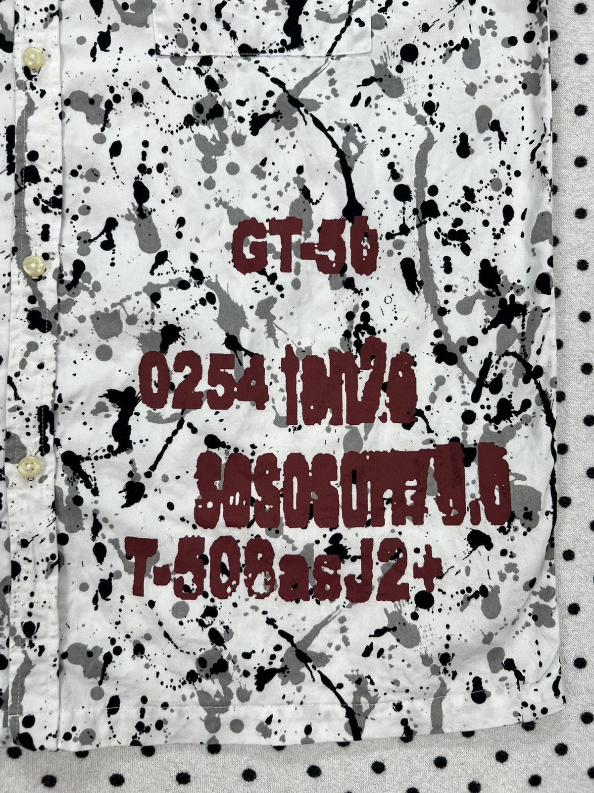 Japanese Brand Omkoe Paint Splatter Pattern Shirt Size US L / EU 52-54 / 3 - 7 Thumbnail