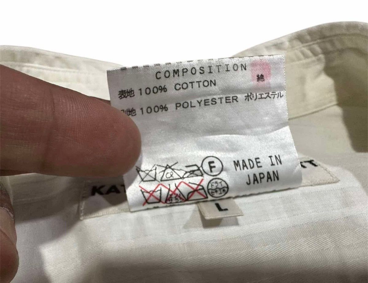 If Six Was Nine × Japanese Brand × Katharine Hamnett London 🔥Rare Vintage Katharine Hamnett Shirt White Velvet Striped Size US L / EU 52-54 / 3 - 8 Thumbnail