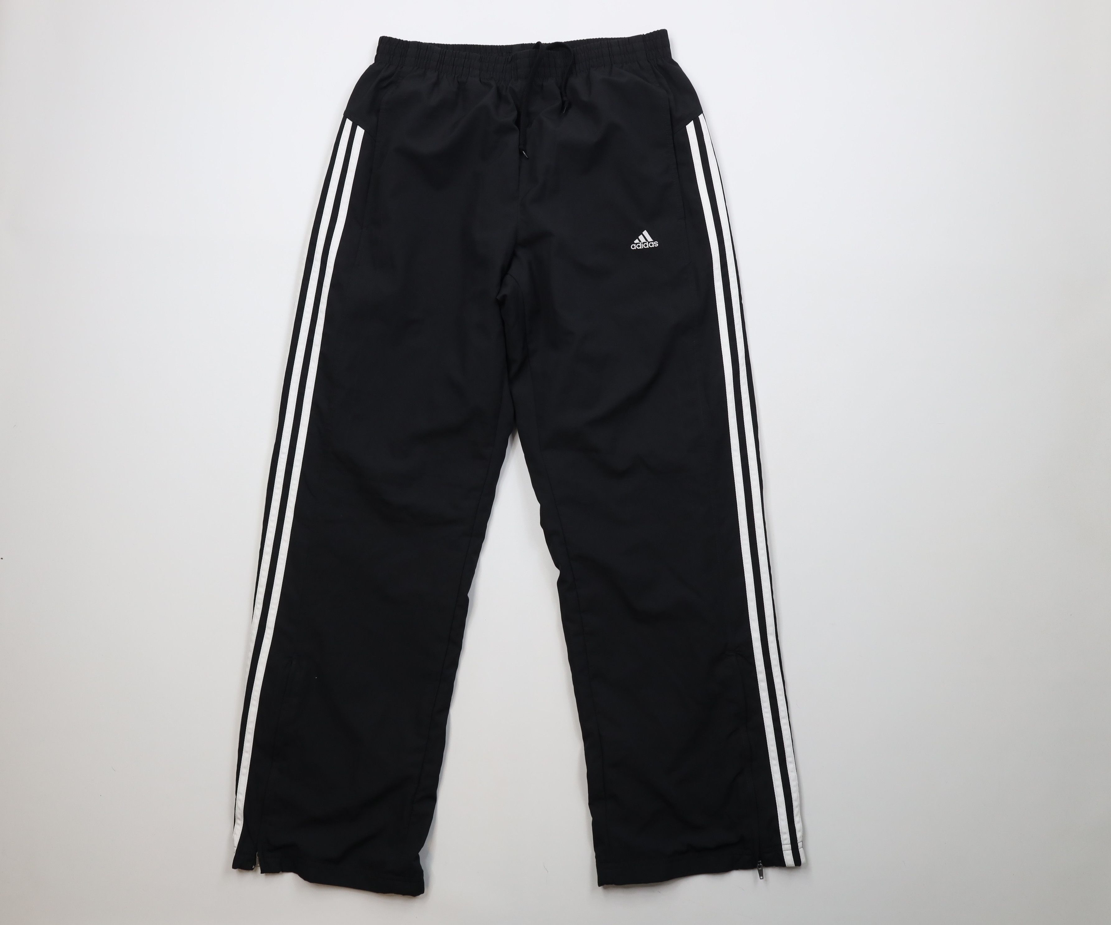 Adidas Vintage Y2K Adidas Lined Wide Leg Windbreaker Pants Black Size US 34 / EU 50 - 1 Thumbnail
